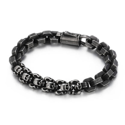 Fallen Foes Skull and Square Chain Bracelet