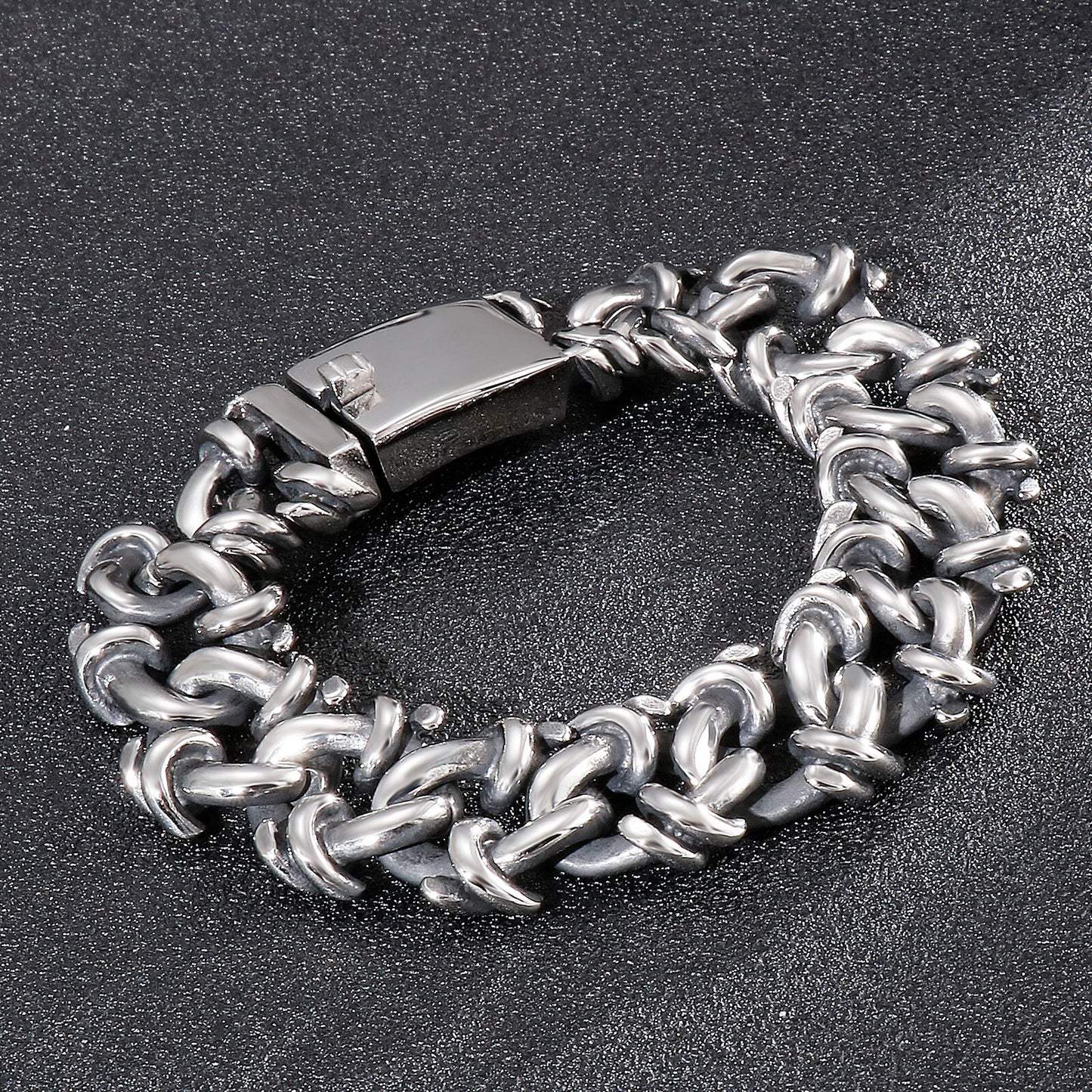 Irregular Special Design Metal Link Chain Men Bracelet Stainless Steel Viking Fashion Jewelry 2021