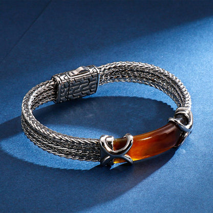 Mesh Chain Bracelet Stainless Steel Charm Viking Minimalist Bracelets Men Fashion Jewelry