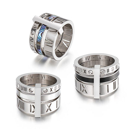 Roman Numerals Stacked Ring Set