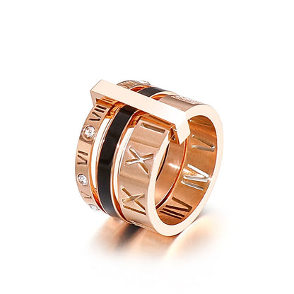 Roman Numerals Stacked Ring Set