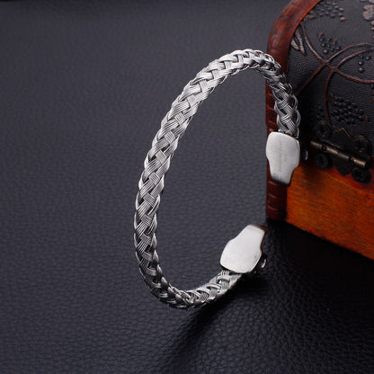 Gothic Skull Woven Bangle Bracelet