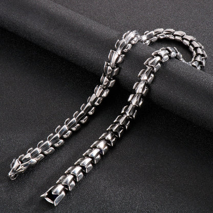 Snake-Link Heavy Armor Chain Necklace