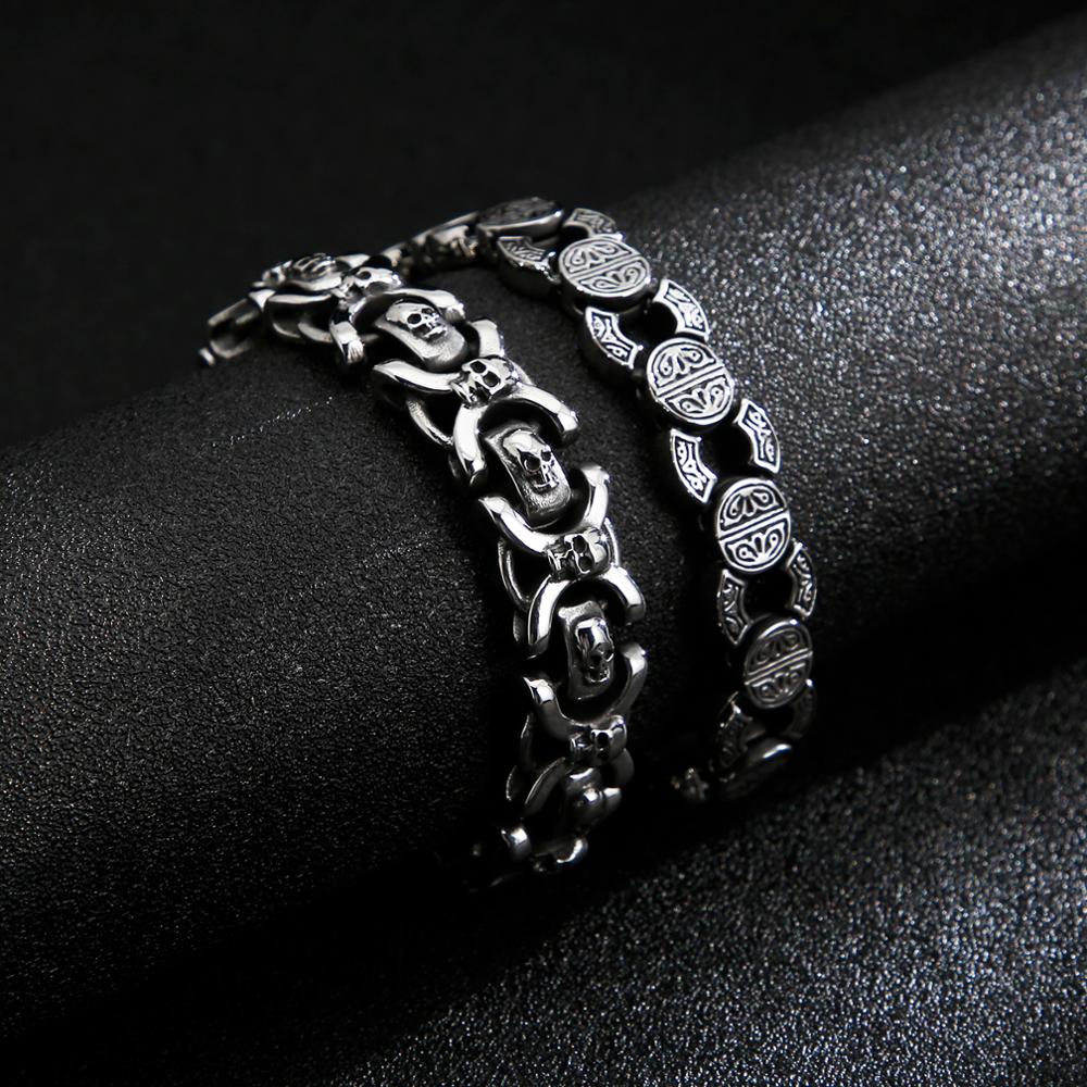 Skull Seal - Knotwork Seal - Ancient 0 Ring Steel Bracelet