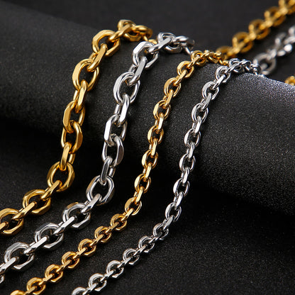 Oval Rolo Link Chain Necklace