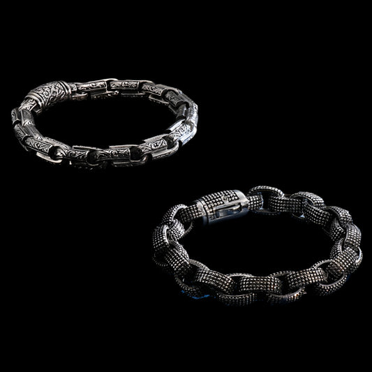 Knight's Armor Mens Steel Link Bracelet