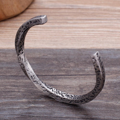 Ancient Forge Weathered Steel Twist Bangle Bracelet