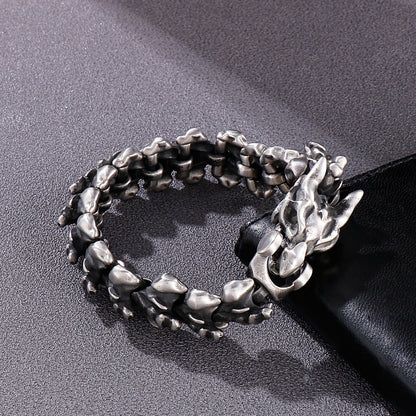 Retro Animal Skeleton Chain Men's Bracelet Punk Vintage Stainless Steel Bangle New Design Jewelry