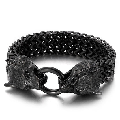 Wolf Totem Triple Chain  Bracelet