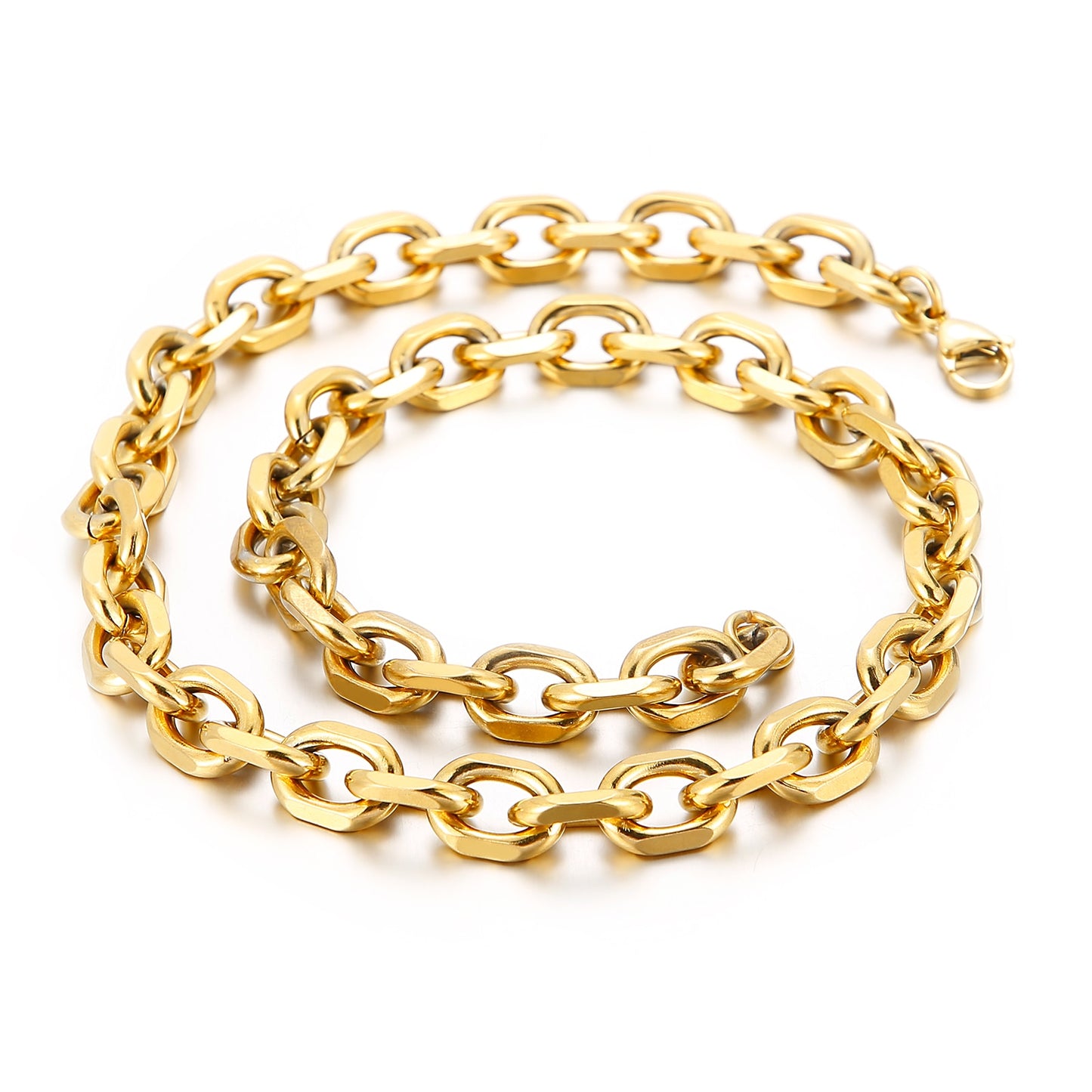 Oval Rolo Link Chain Necklace