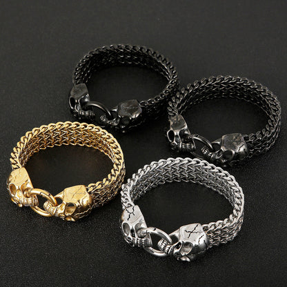 Wolf Totem Triple Chain  Bracelet