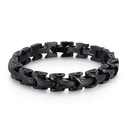 Punk Dragon Snake Link Chain Mens Bracelet 316L Stainless Steel Black Gold Silver Color Viking Fashion Bracelets Jewelry