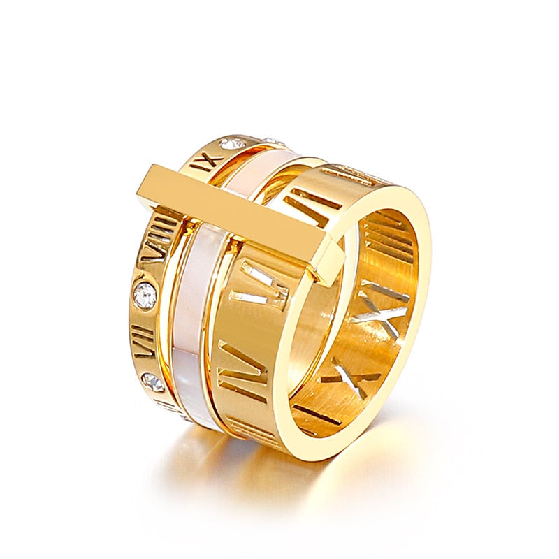 Roman Numerals Stacked Ring Set