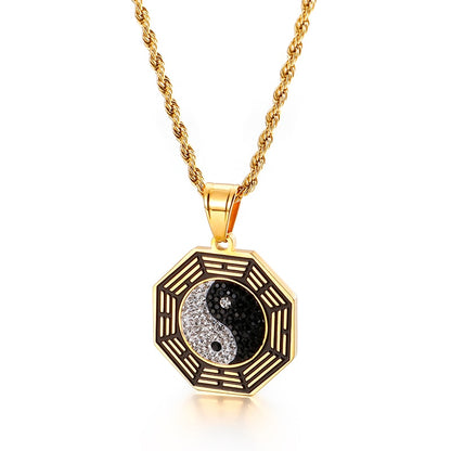 Yin Yang Tag Pendant Necklace