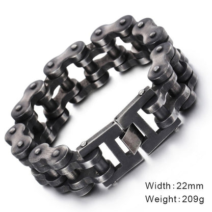 Vintage Biker Men‘s Bracelet Retro Black Stainless Steel Punk Bracelets Men Fashion Jewelry