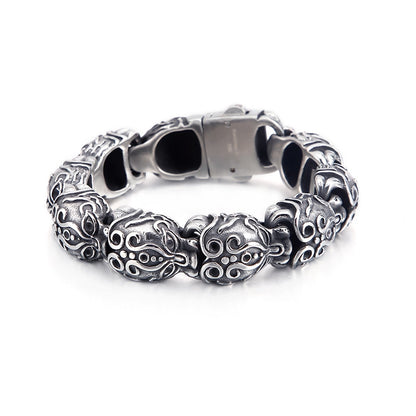 Engraved Cabuchon Skull or Lionspaw Bracelet