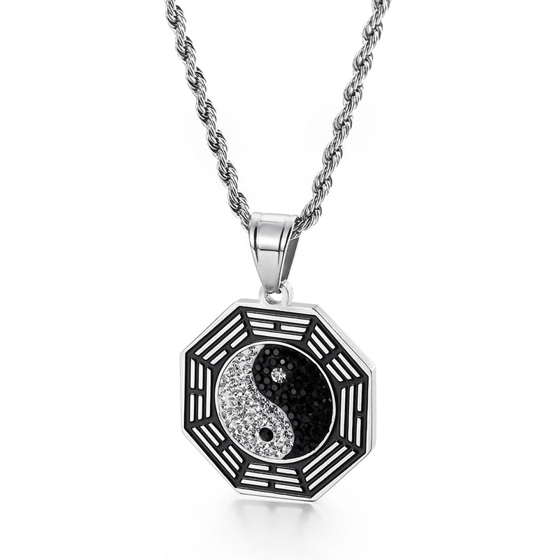 Yin Yang Tag Pendant Necklace