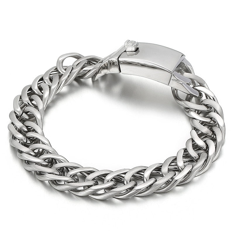 Men Simple Elegant Original Classic Polishing Chain Bracelet Shiny Design Fashion Retro Punk Jewelry