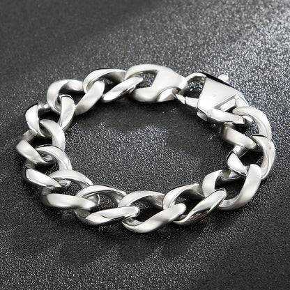 Men Geometric Pattern Wave Black Jewelry Carving Shiny Design Fashion Traditional Retro Punk Bracelet