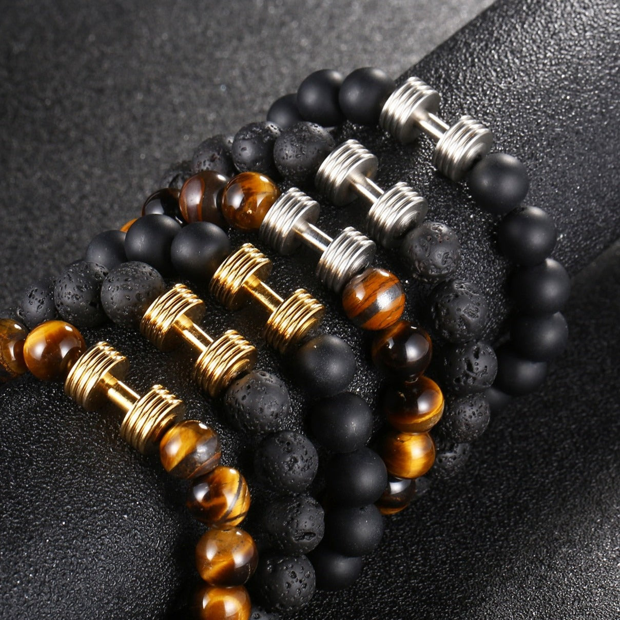 Lava Stone and Tiger's Eye Bracelet