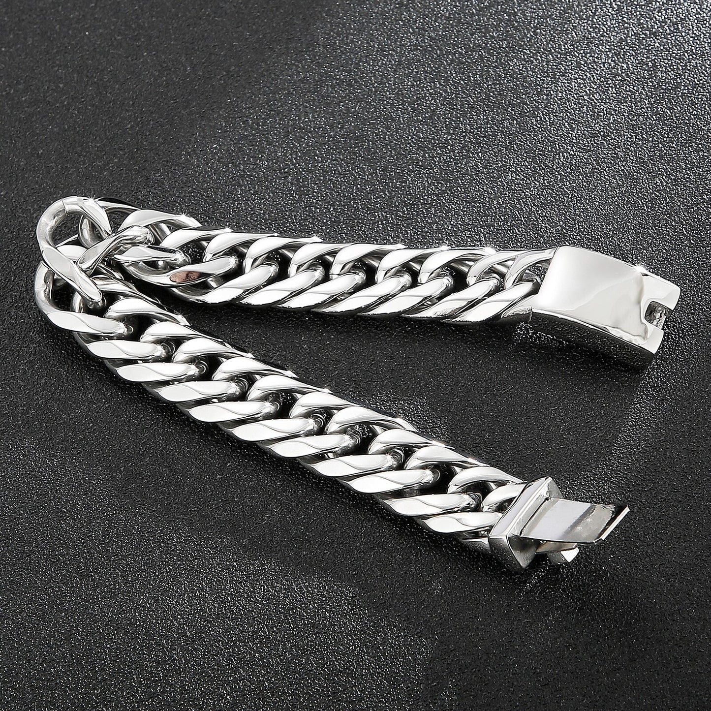 Men Simple Elegant Original Classic Polishing Chain Bracelet Shiny Design Fashion Retro Punk Jewelry