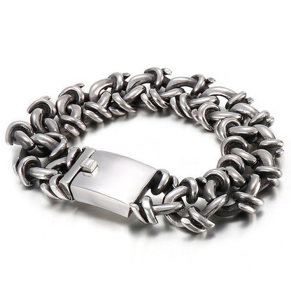 Irregular Special Design Metal Link Chain Men Bracelet Stainless Steel Viking Fashion Jewelry 2021