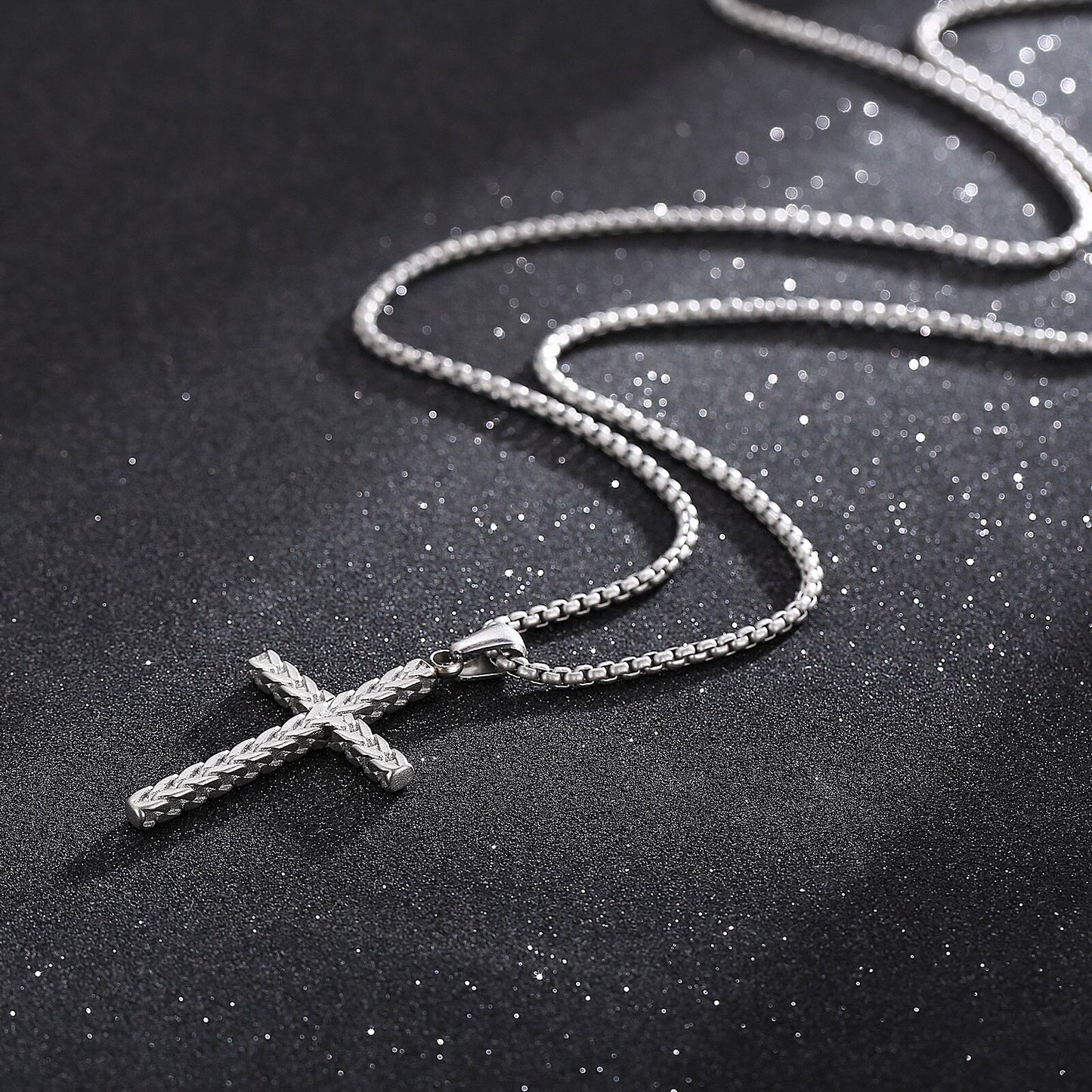 Wovn Metal Minimalist Cross Mens Pendant Necklace