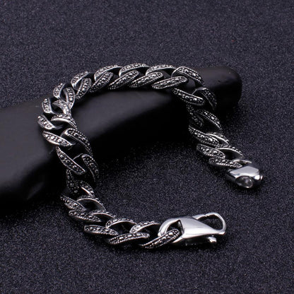 Ancient Steel Figaro Chain Link Bracelet