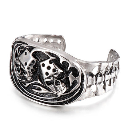 Gothic Gambler Super Heavy Dice Charm Men Bangle Bracelet