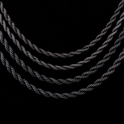 Gunmetal Twisted Rope Chain Necklace
