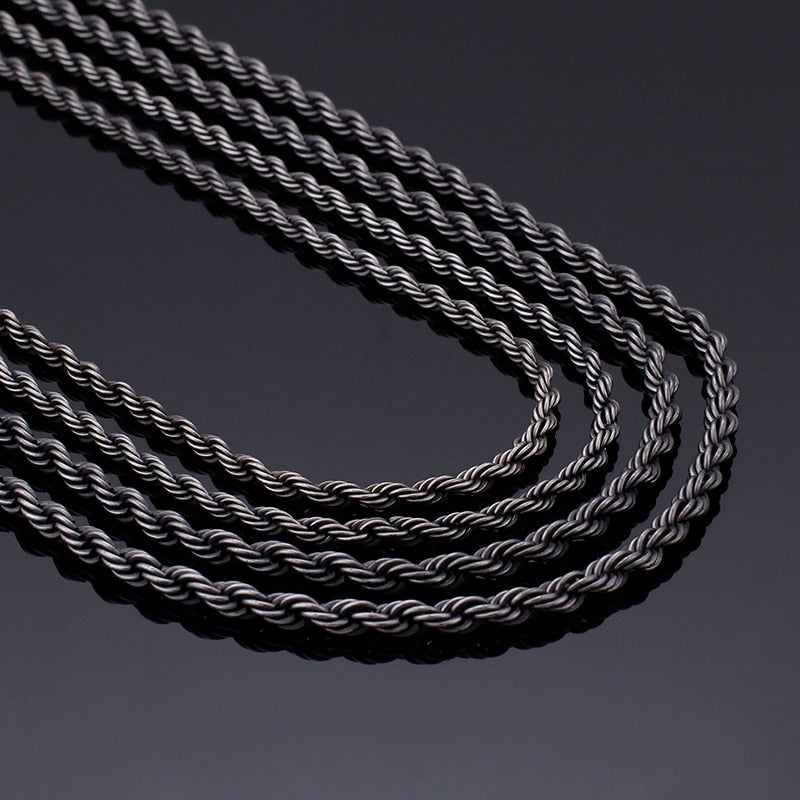 Gunmetal Twisted Rope Chain Necklace