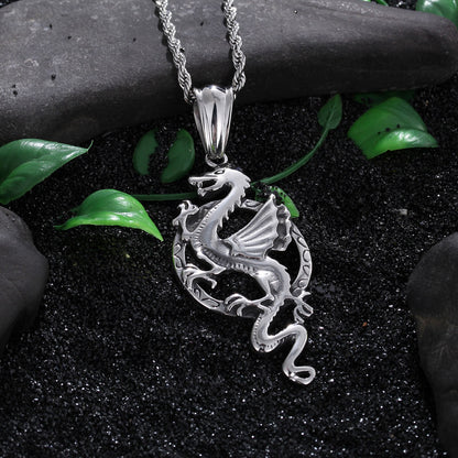 Bold Dragon Pendant Necklace