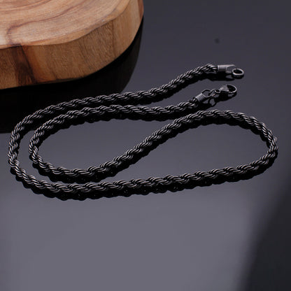 Gunmetal Twisted Rope Chain Necklace
