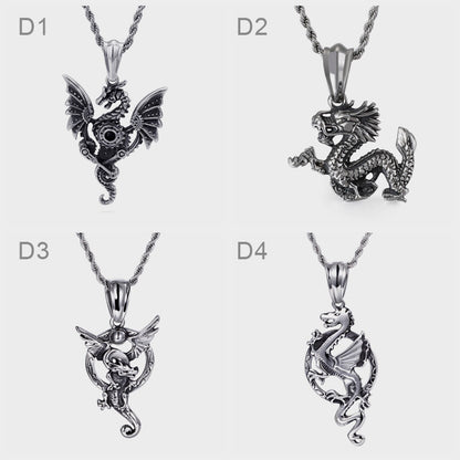 Bold Dragon Pendant Necklace