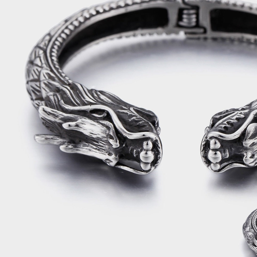 Eternal Dragon Hinged Bangle Bracelet