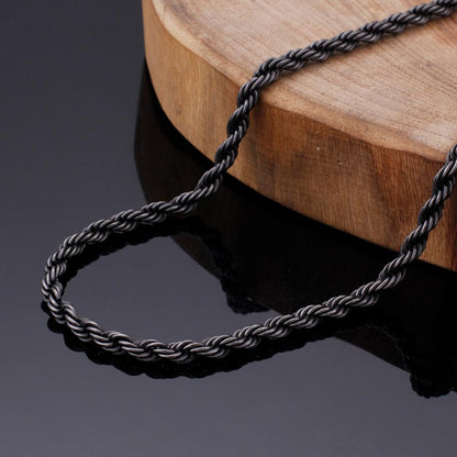 Gothic Gray Long Link Chain Necklace