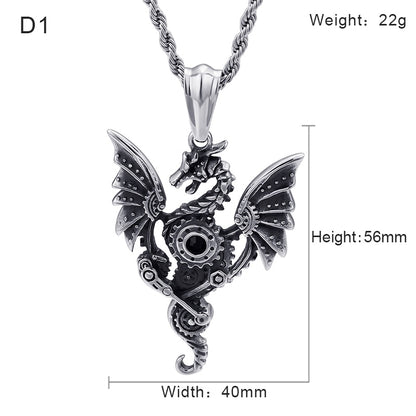 Bold Dragon Pendant Necklace