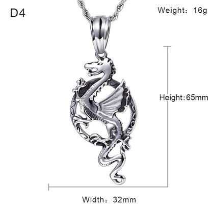 Bold Dragon Pendant Necklace