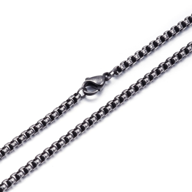 Micro Link Titanium Steel Box Chain Necklace