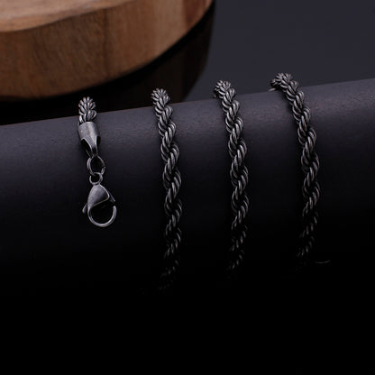 Gunmetal Twisted Rope Chain Necklace