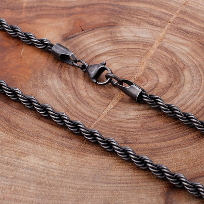Gunmetal Twisted Rope Chain Necklace