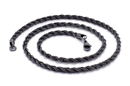 Gunmetal Twisted Rope Chain Necklace