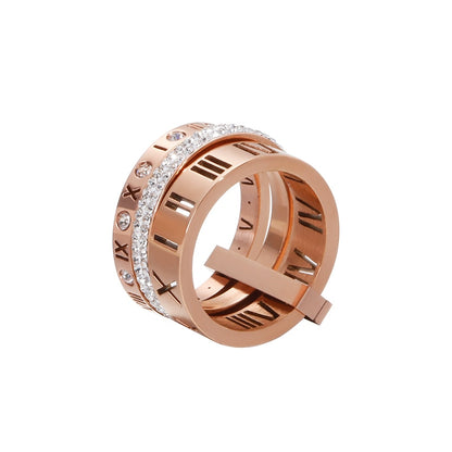 Roman Numerals Stacked Ring Set