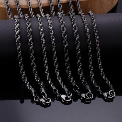 Gothic Gray Long Link Chain Necklace