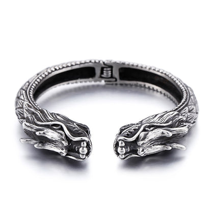 Eternal Dragon Hinged Bangle Bracelet