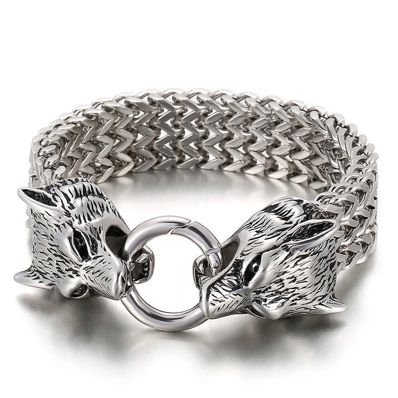 Wolf Totem Triple Chain  Bracelet