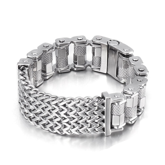 Wide Screw Bicycle Bracelet