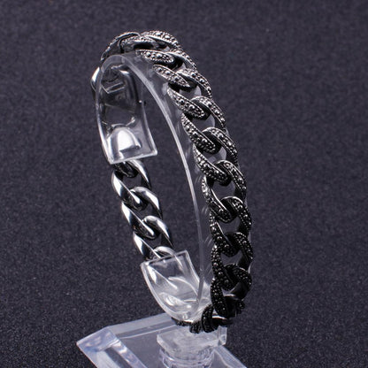 Ancient Steel Figaro Chain Link Bracelet