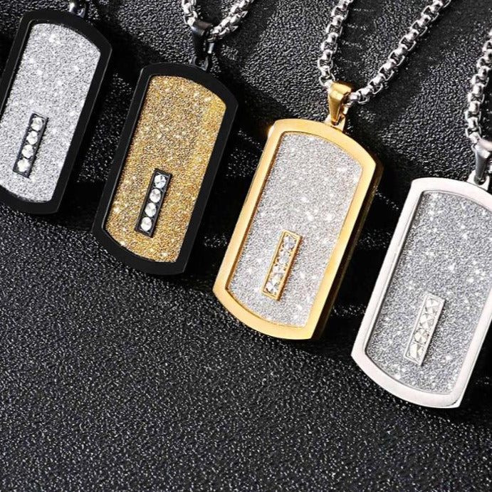 Big Bling High Roller Dogtag Necklace