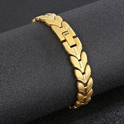 Magnetic Bracelets for Men Titanium Steel Therapy Health Chain Bracelet with Unique Line Charm Fashion Jewelry